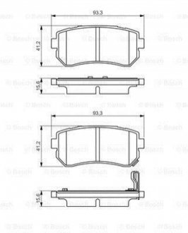 Колодки гальмівні (задні) Hyundai Accent/I20/I30/Ix35/Sonata/Kia Ceed/Rio/Sportage 1.2-3.3 05- BOSCH 0986495354 (фото 1)