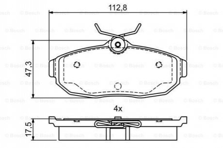 Колодки гальмівні дискові FORD Mustang "R \'\'04-10 BOSCH 0986495401