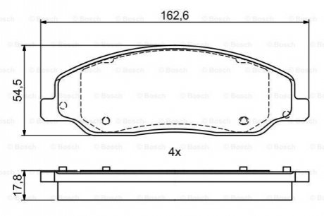 Колодки тормозные дисковые FORD Mustang "F\'\'04-10 BOSCH 0986495406 (фото 1)