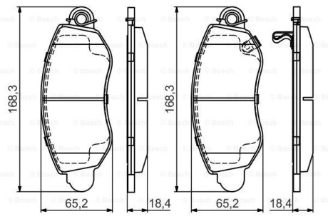 Гальмівні колодки передні TRANSIT 00- BOSCH 0986495443