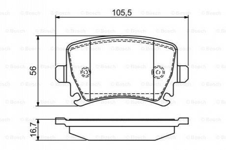 Комплект гальмівних колодок з 4 шт. дисків BOSCH 0986495453 (фото 1)