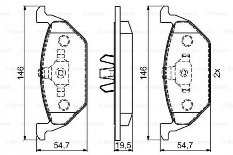 Колодки гальмівні (передні) VW Caddy 03- BOSCH 0 986 495 454 (фото 1)