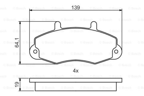 FORD гальмівні колодки перед. Transit 91- BOSCH 0986495484 (фото 1)