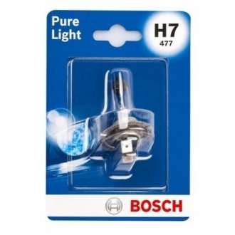 Лампа розжарювання 12V 55W H7 PURE LIGHT (blister 1 шт) (вир-во) BOSCH 1 987 301 012