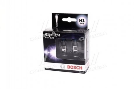 Лампа розжарювання H1 12V 55W GigaLight +120 (комплект 2шт) ((вир-во) BOSCH 1 987 301 105