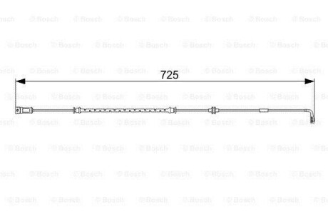 Датчик.зносу гальм.колод.передн. L=725мм 1шт. OPEL Vectra C 2.8-3.2 BOSCH 1987473017 (фото 1)