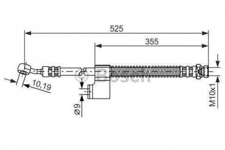 Тормозной шланг (передний) Hyundai Matrix 01-10 (R) (511mm) BOSCH 1 987 476 189 (фото 1)