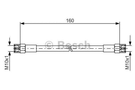 VW шланг гальмівний задній T4 91- BOSCH 1987476220