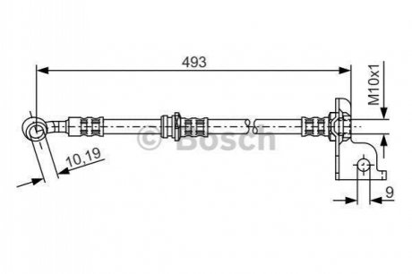 Тормозной шланг (передний) Hyundai Santa Fe 01-06 (R) (L=484mm) BOSCH 1 987 476 371 (фото 1)