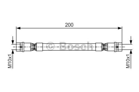 AUDI шланг гальмівний задній Audi 80 91- BOSCH 1987476402