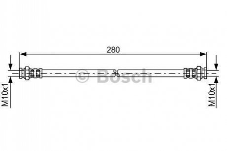 Тормозной шланг (задний) Mazda 323/626/MX-6/Premacy 91-05 (L=258mm) BOSCH 1 987 476 985 (фото 1)