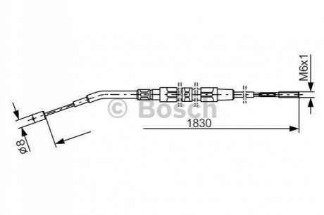 Трос ручника (задній) BMW 3 (E30) 82-91 (1830mm) BOSCH 1 987 477 008 (фото 1)