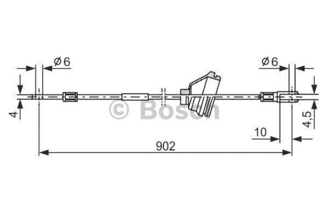 O VOLVO трос ручного гальма задн. прав. 740-760-940-960 BOSCH 1987477349