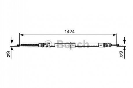 Трос ручника (задний) Renault Trafic 80-01 (R) BOSCH 1 987 477 665 (фото 1)