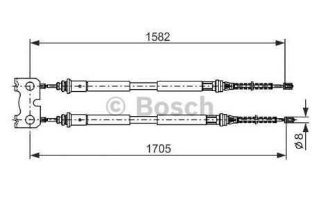 FORD трос ручного гальма Escort/Orion 95- BOSCH 1987477834