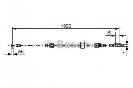Трос ручника (центральний) MB Sprinter 208-316 96- (1990mm) BOSCH 1 987 477 854 (фото 1)
