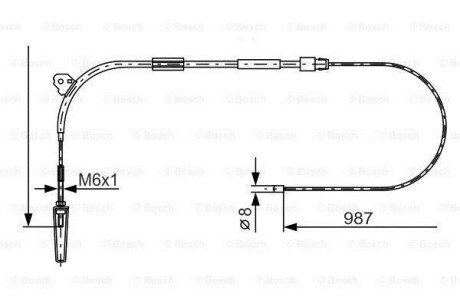 DB трос ручного гальма передн. A-Class W168 BOSCH 1987477960