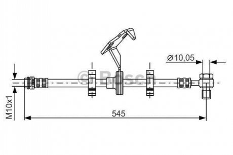 Шланг тормозной MERCEDES-BENZ M-CLASS (W163) 98-05 BOSCH 1987481078 (фото 1)