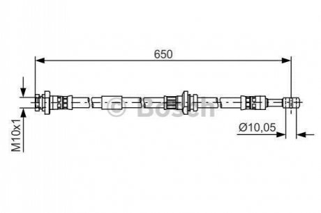 Тормозной шланг (задний) Nissan Primera 1.6-2.2D 02- (R) BOSCH 1 987 481 476