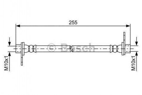 Тормозной шланг (задний) Mitsubishi Lancer VIII/Outlender II 06- (L=235mm) (L) BOSCH 1 987 481 585 (фото 1)