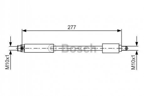 Тормозной шланг (задний) BMW X3 (F25)/X4 (F26) 10-18 (L=277mm) BOSCH 1 987 481 616