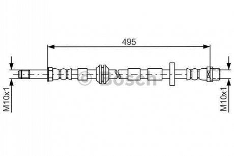 Тормозной шланг AUDI A8/S8 F'F10>> BOSCH 1987481692 (фото 1)