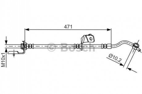 Тормозной шланг (передний) Kia Sportage 10- (L) (L=471mm) BOSCH 1 987 481 715 (фото 1)