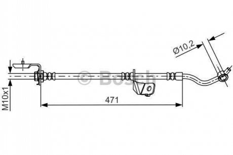 Шланг гальмівний (передній) Kia Sportage 2.0 CRDi 10- (R) (L=471mm) BOSCH 1 987 481 716 (фото 1)