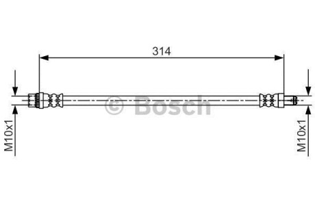 A_Гальмівний шланг RENAULT Logan/Sandero \'\'F \'\'1,6 \'\'10>> BOSCH 1987481718