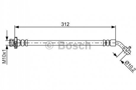 Тормозной шланг NISSAN Pathfinder R51 \'\'RR 04>> BOSCH 1987481824 (фото 1)