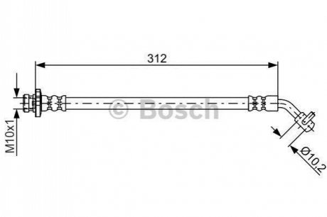 Тормозной шланг NISSAN Pathfinder R51 \'\'RL 04>> BOSCH 1987481839 (фото 1)