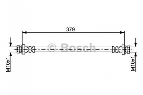 Тормозной шланг 379mm HYUNDAI H1/Starex''R''2,5''97-07 BOSCH 1987481898 (фото 1)