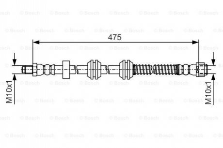 Тормозной шланг (задний) MB M-class (W166) 11-15 (L=475mm) BOSCH 1 987 481 A01
