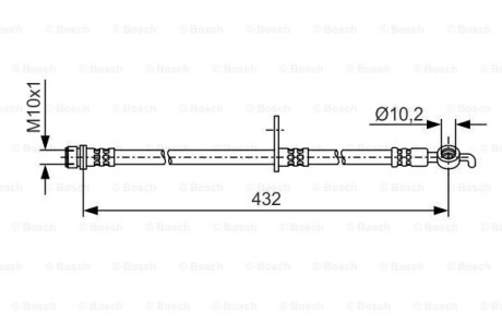 Шланг гальм. передн. прав. TOYOTA LAND CRUISER 200 08- BOSCH 1987481A57