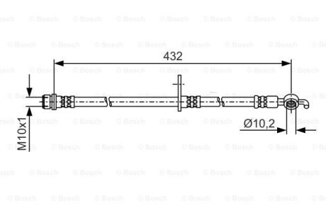 Шланг гальм. передн. лів. TOYOTA LAND CRUISER 200 08- BOSCH 1987481A58