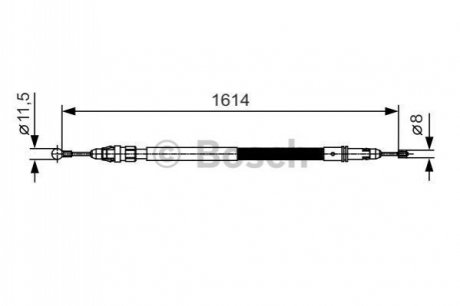 Трос ручника (задній) Fiat Scudo/Peugeot Expert 1.6/2.0 D 07- (1614/1468mm) BOSCH 1987482007