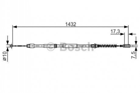 Трос ручника (задний) MB Sprinter 515/VW Crafter 50 06- (1432/1112mm) BOSCH 1 987 482 034 (фото 1)