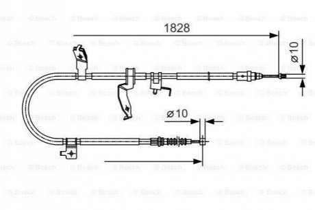 Трос ручника (задній) (L) Mazda 5 1.8/2.0/2.0D 05- (1833/1700mm) BOSCH 1 987 482 053
