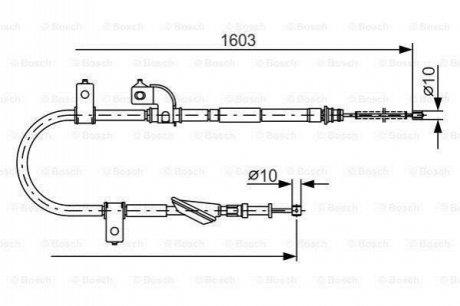 Трос ручника Subaru Forester/Impreza 97-09 (1603mm) BOSCH 1 987 482 080 (фото 1)
