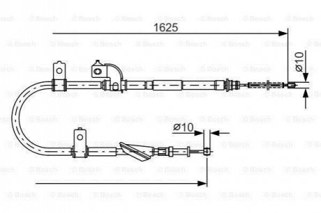 Трос ручника Subaru Forester/Impreza 98-09 (L) BOSCH 1 987 482 081 (фото 1)