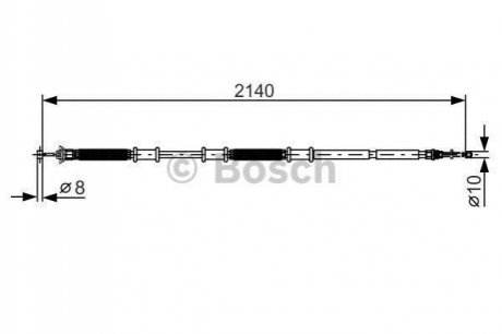 Трос ручника (задний) (R) Fiat Doblo 1.2-1.9JTD 01- (2140/1844mm) BOSCH 1 987 482 287