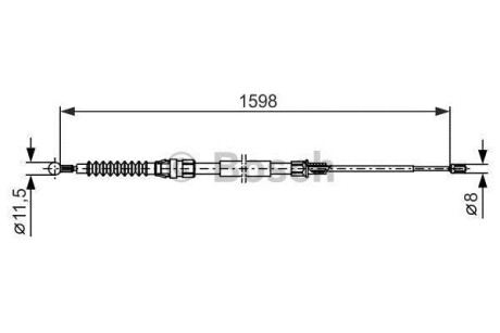 VW трос ручного гальма JETTA IV 11- BOSCH 1987482379