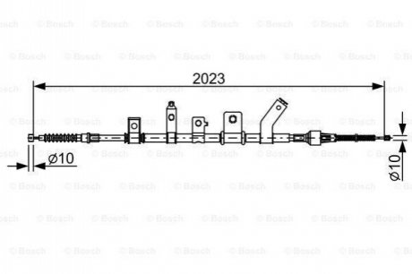 Трос ручника (L) Mitsubishi L200 2.5 Di-D 05-15 (2023mm) BOSCH 1 987 482 515