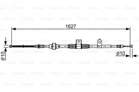 Трос ручника (задній) (R) Mitsubishi Outlander 06-12 (1627mm) BOSCH 1 987 482 518 (фото 1)