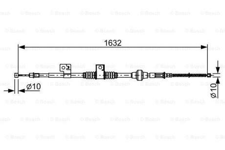 Трос ручного гальма BOSCH 1 987 482 519