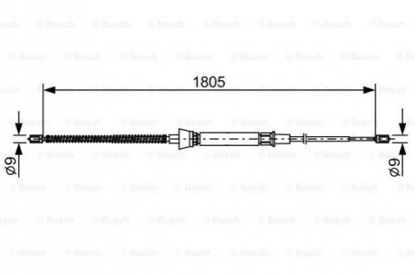 Трос ручника (задній) Skoda Roomster 06-15 (1805mm) BOSCH 1 987 482 646 (фото 1)