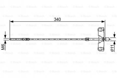 Трос ручника (передний) Toyota Auris 06-12 (L-340mm) BOSCH 1 987 482 651 (фото 1)