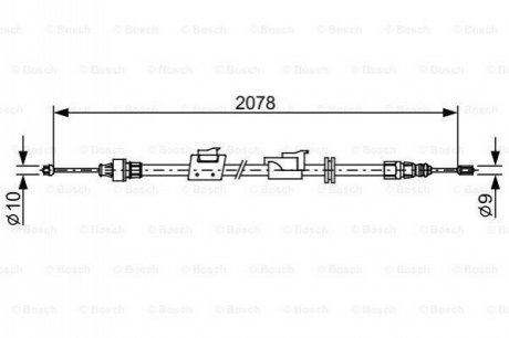 Трос ручника (L) Ford Mondeo/Galaxy 06-15 (L=2078) BOSCH 1 987 482 706