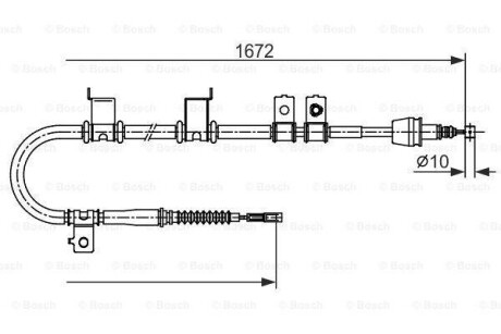 HYUNDAI трос ручного гальма задній лівий i30 07- BOSCH 1987482713