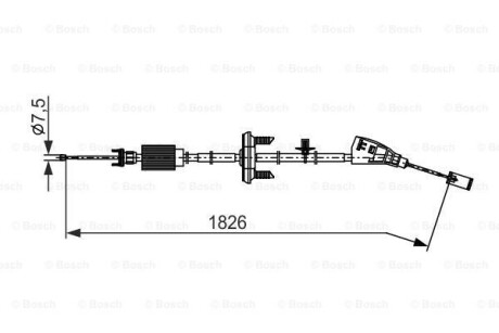 CITROEN трос стоянковий C4 Picasso 06- (електро) BOSCH 1987482795